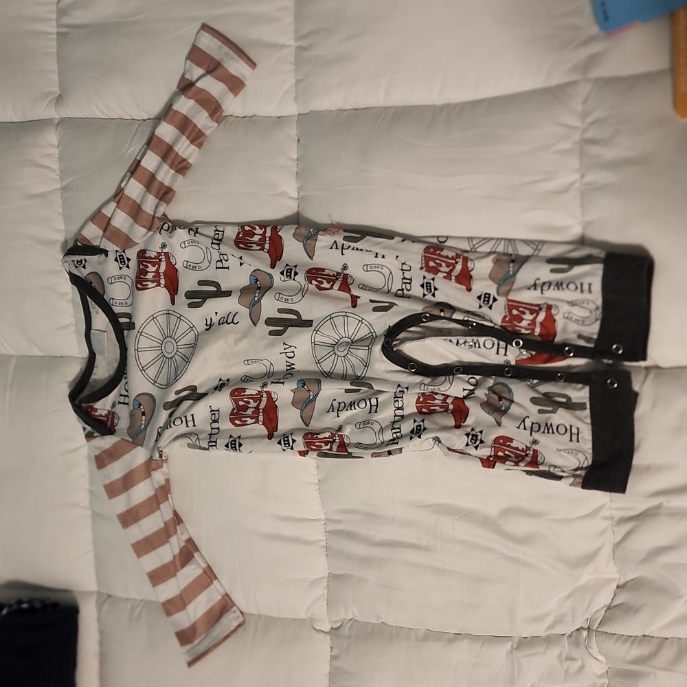 Western pattern romper